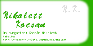 nikolett kocsan business card